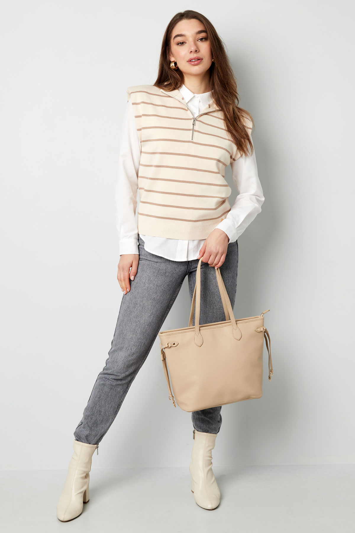 Striped spencer with zipper - pink h5 Picture9
